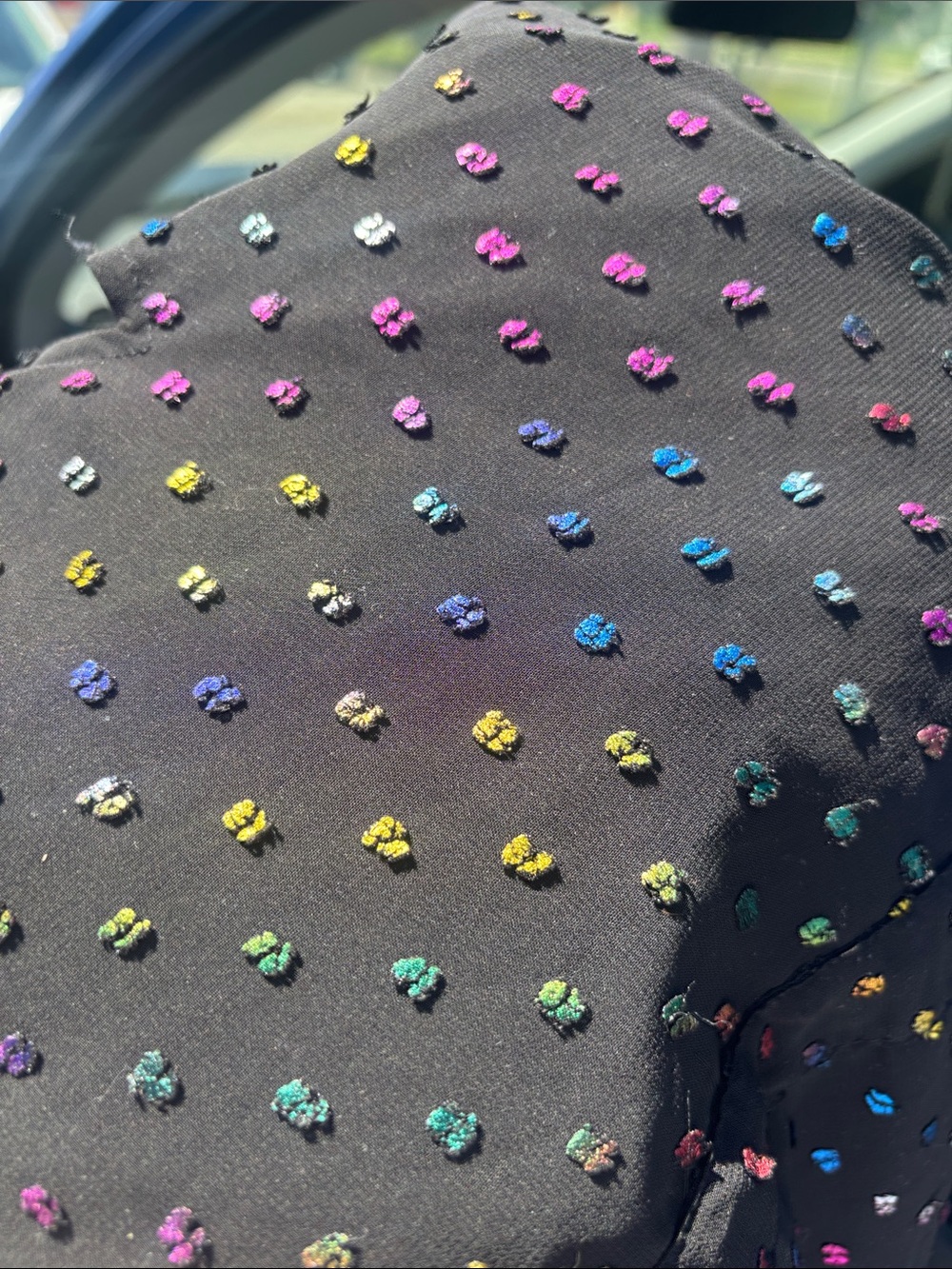 Draper James Black Dress with Multicolor Swiss Dots - Picture 6 of 8